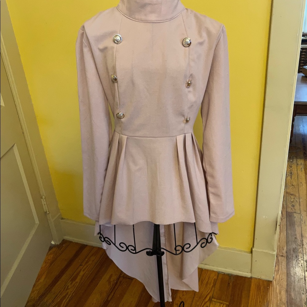 Pink Jacket Dress Top With Buttons